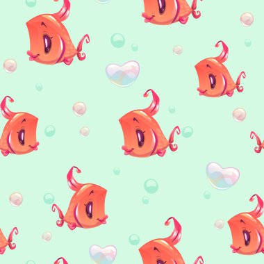 Kırmızı kız balıklar ile Seamless Modeli