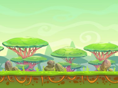 Kesintisiz çizgi film fantezi manzara