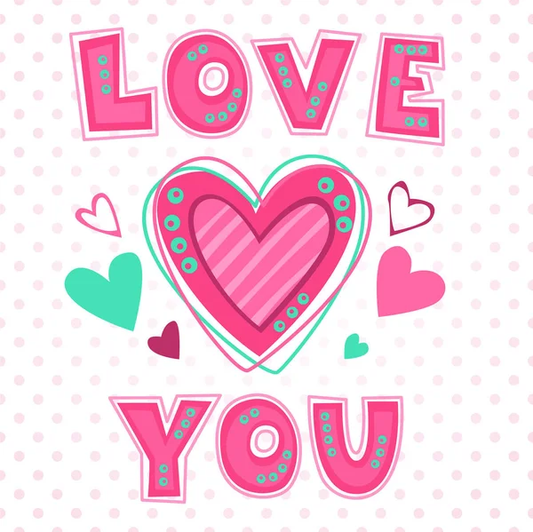 Modèle de lettrage Love you — Image vectorielle