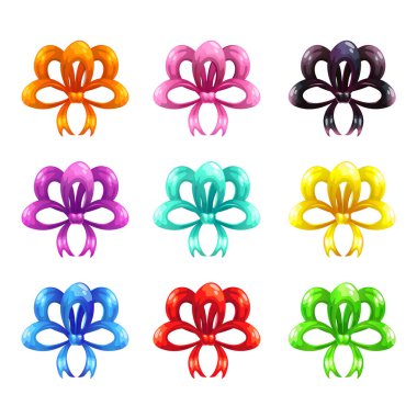 Icons set renkli parlak yay.