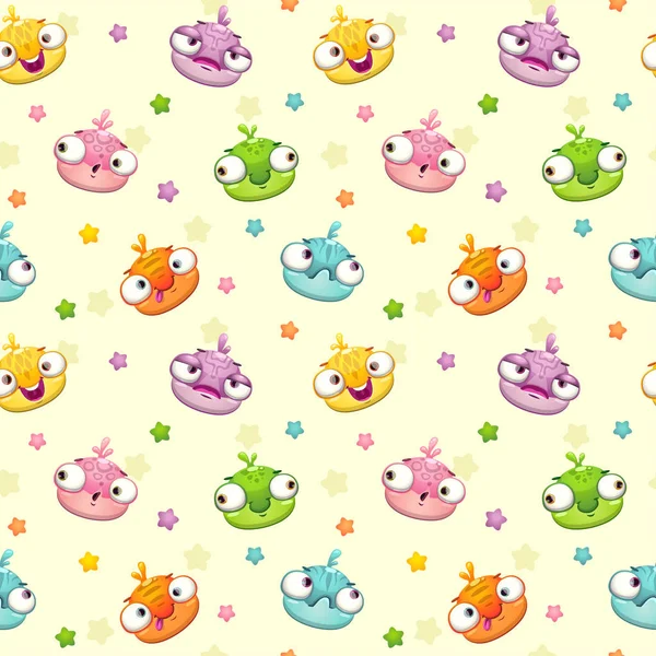 Cute seamless pattern with funny monsters. Stock Vector