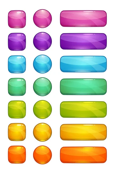 Colorful glossy buttons set. — Stock Vector