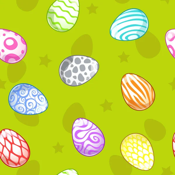 Naadloze patroon met beschilderde eieren — Stockvector
