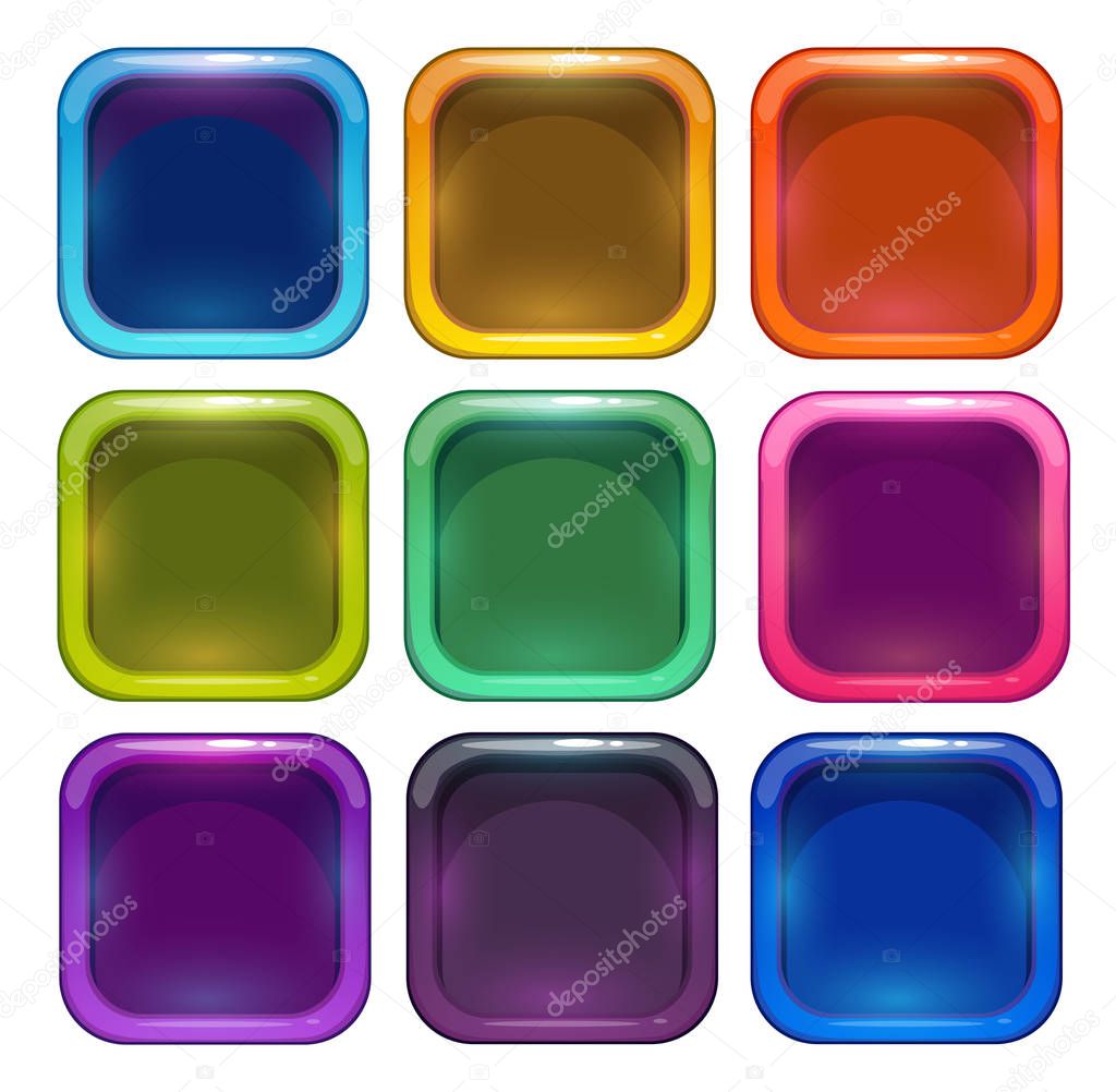 Colorful glossy app icon frames