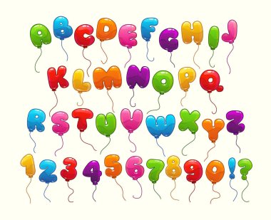 Komik balon alfabesi.