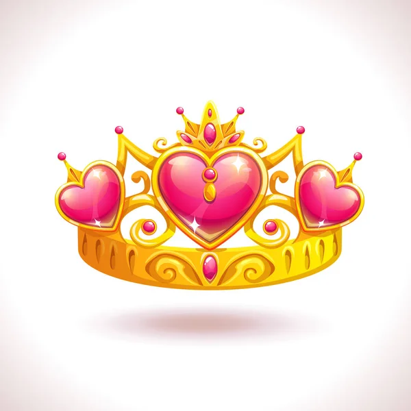 Belle couronne de princesse dorée — Image vectorielle