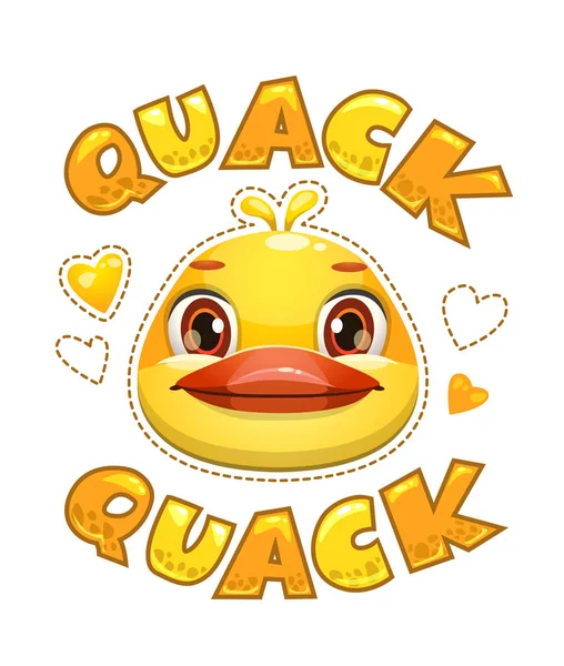 Cute t shirt print for kids with duck face. — Stock Vector