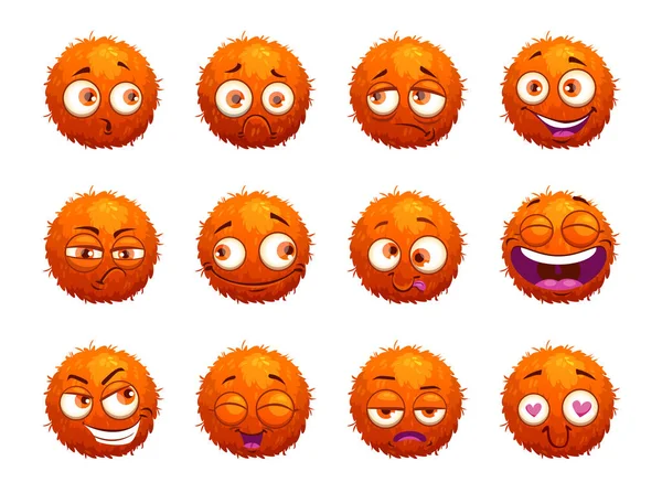 Funny orange round characters set. — Stock Vector