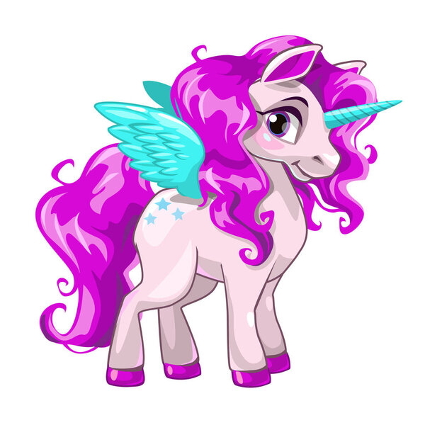 Cute unicorn princess icon.