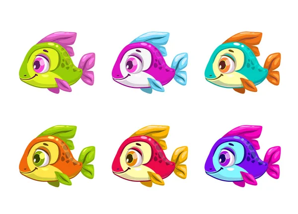 Kleurrijke cartoon vissen set. — Stockvector