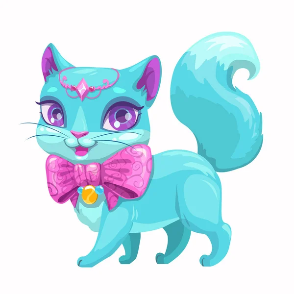 Mignon dessin animé belle princesse chat . — Image vectorielle