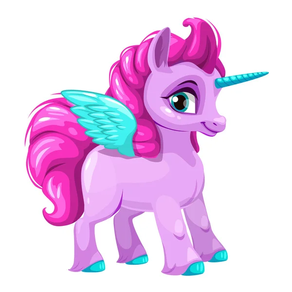 Schattige cartoon pegasus pictogram. — Stockvector