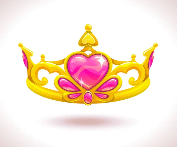 Beautiful golden princess crown — Stock Vector