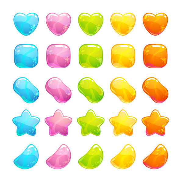 Cute glossy jelly candies set