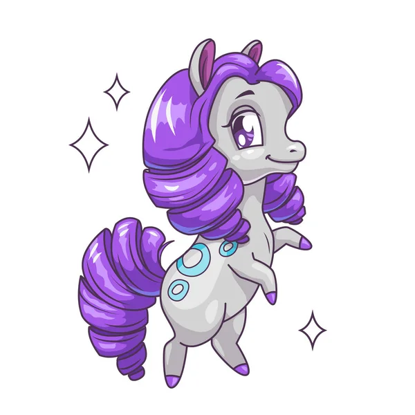 Mor saçlı küçük sevimli at