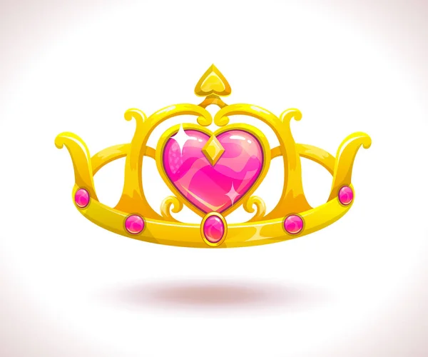 Vackra gyllene prinsesskrona — Stock vektor