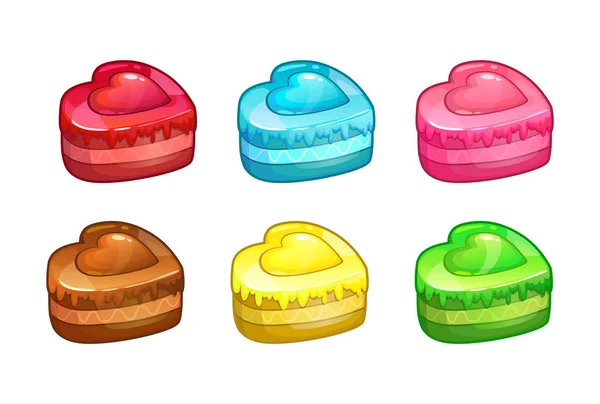Cartoon colorful cakes set. — Stock Vector