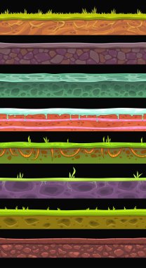 Sorunsuz peyzaj öğeleri kümesi.