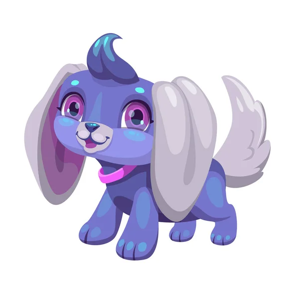 Mignon chiot bleu dessin animé . — Image vectorielle