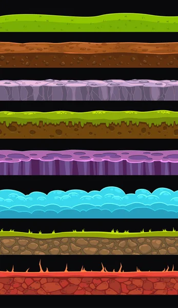 Conjunto de elementos de paisagem sem costura . —  Vetores de Stock