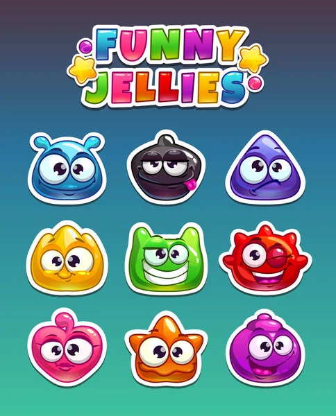 Funny cartoon stickers — Stock Vector