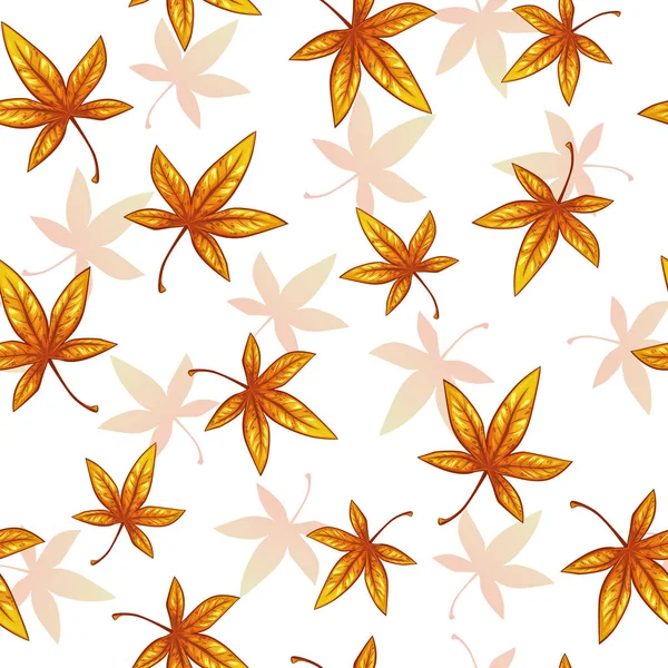 Modèle sans couture avec des feuilles tombantes — Image vectorielle
