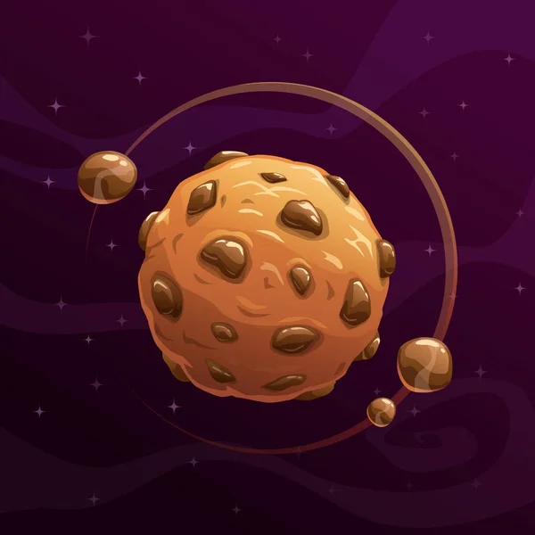 Cookie planeet ruimte illustratie. — Stockvector