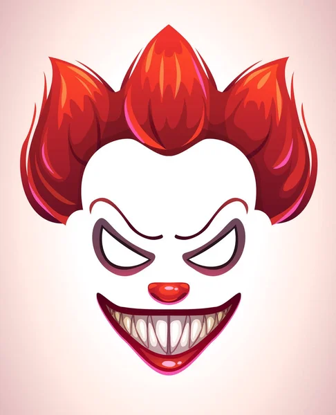 Máscara de payaso espeluznante . — Vector de stock