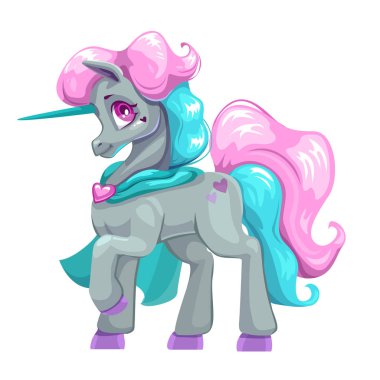 Güzel çizgi film tek boynuzlu at