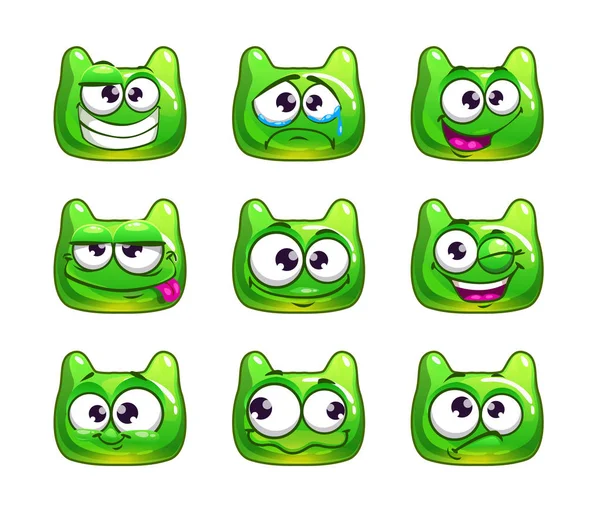 Komik karikatür yeşil jöle canavar