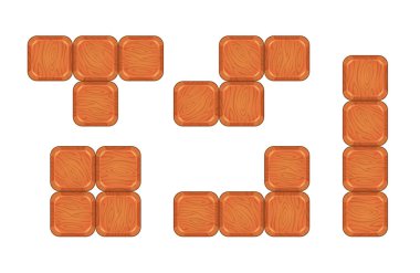 Oyun tasarımı için kare tuğla parçaları.