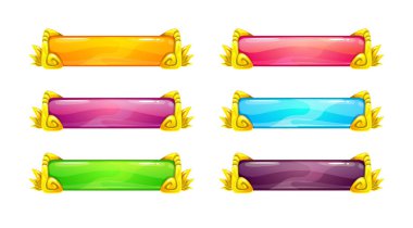 Güzel renkli uzun yatay düğmeler