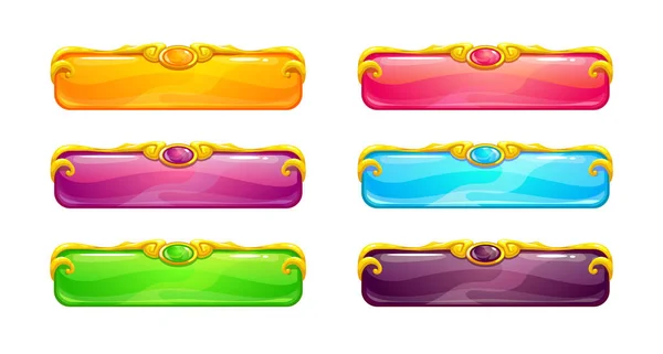 Beautiful colorful long horizontal buttons — Stock Vector