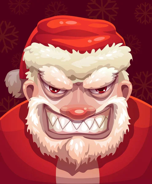 Mycket bad Santa ansikte. — Stock vektor