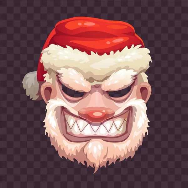 Mauvais masque Santa sur fond transparent . — Image vectorielle