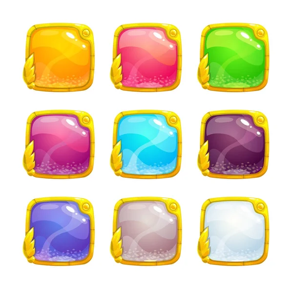 Beautiful colorful square buttons — Stock Vector