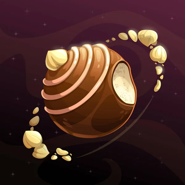 Chocolat bonbons planète . — Image vectorielle
