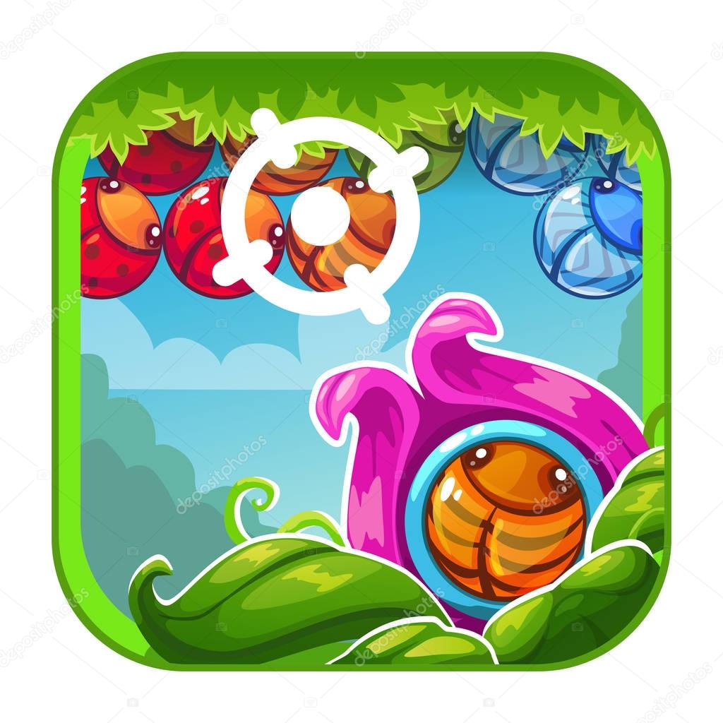 Cute cartoon bright app icon