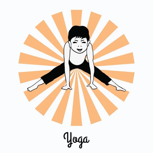 Niño en una pose de yoga 5 — Vector de stock