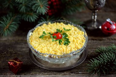 Geleneksel Rus Yeni Yıl salatası 