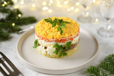 Traditional New Year's Russian salad 