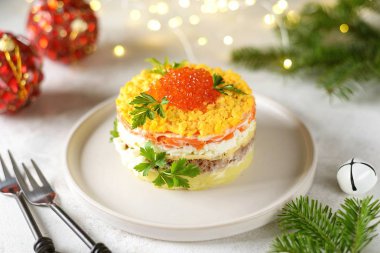 Traditional New Year's Russian salad 