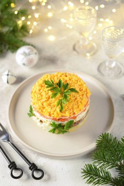 Traditional New Year's Russian salad 