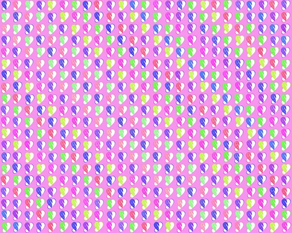 Kleurrijke Afbeelding Hart Patroon Achtergrond Kleurrijke Hart Patroon — Stockfoto