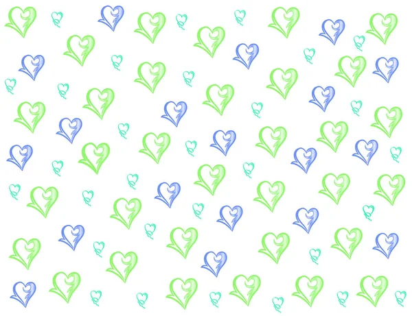 Modern Hearts Illustration Hearts Pattern Hearts White Background — Stock Photo, Image