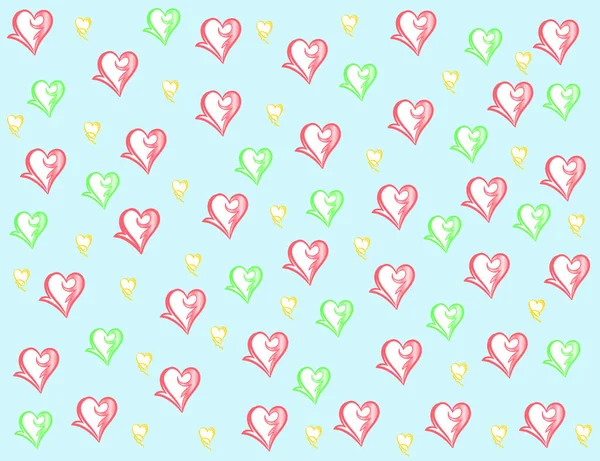 Diferentes Corazones Fondo Corazones Modernos Ilustración Patrón Corazones Patrón Fondo — Foto de Stock