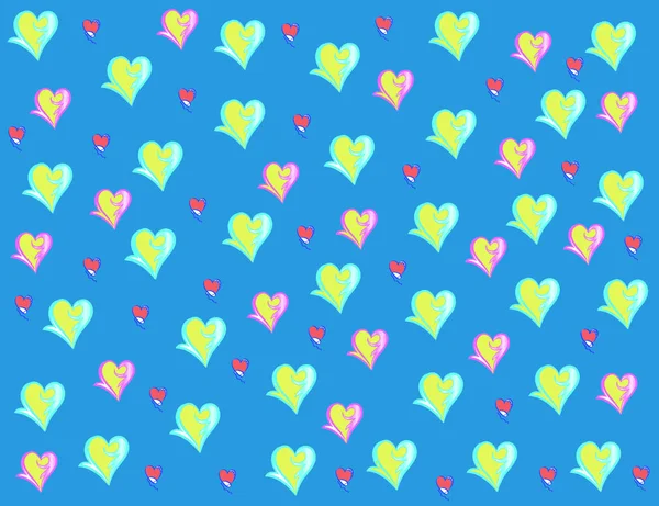 Verschiedene Herzen Hintergrund Moderne Herzen Illustrationsmuster Herzmuster Hintergrund — Stockfoto