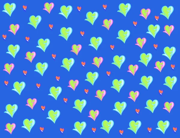 Διαφορετικές Καρδιές Φόντο Σύγχρονη Εικονογράφηση Καρδούλες Καρδιές Μοτίβο Φόντου — Φωτογραφία Αρχείου