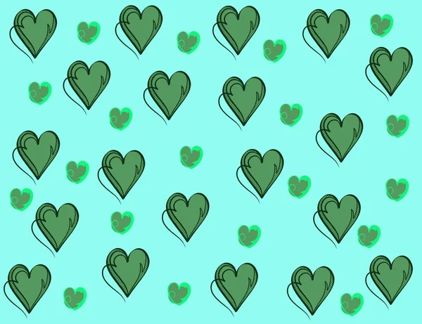 Retro hearts background. Hearts sketch. Vintage hearts pattern.