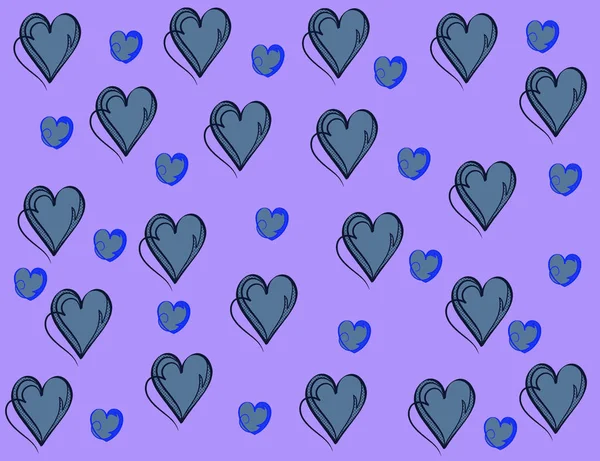 Retro Vintage Hearts Pattern Hearts Background Pattern Decorative Retro Hearts — Stock Photo, Image